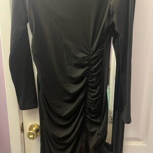 Elegant Black Ruched Dress